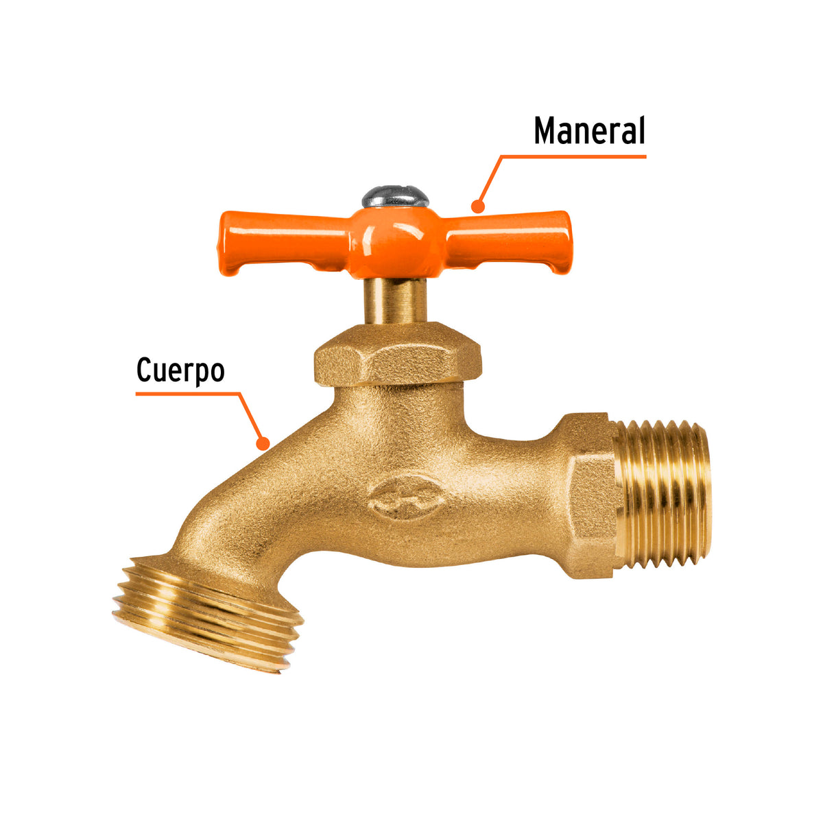 Llave para Manguera, de Latón, 140G, 1/2', Granel, Truper