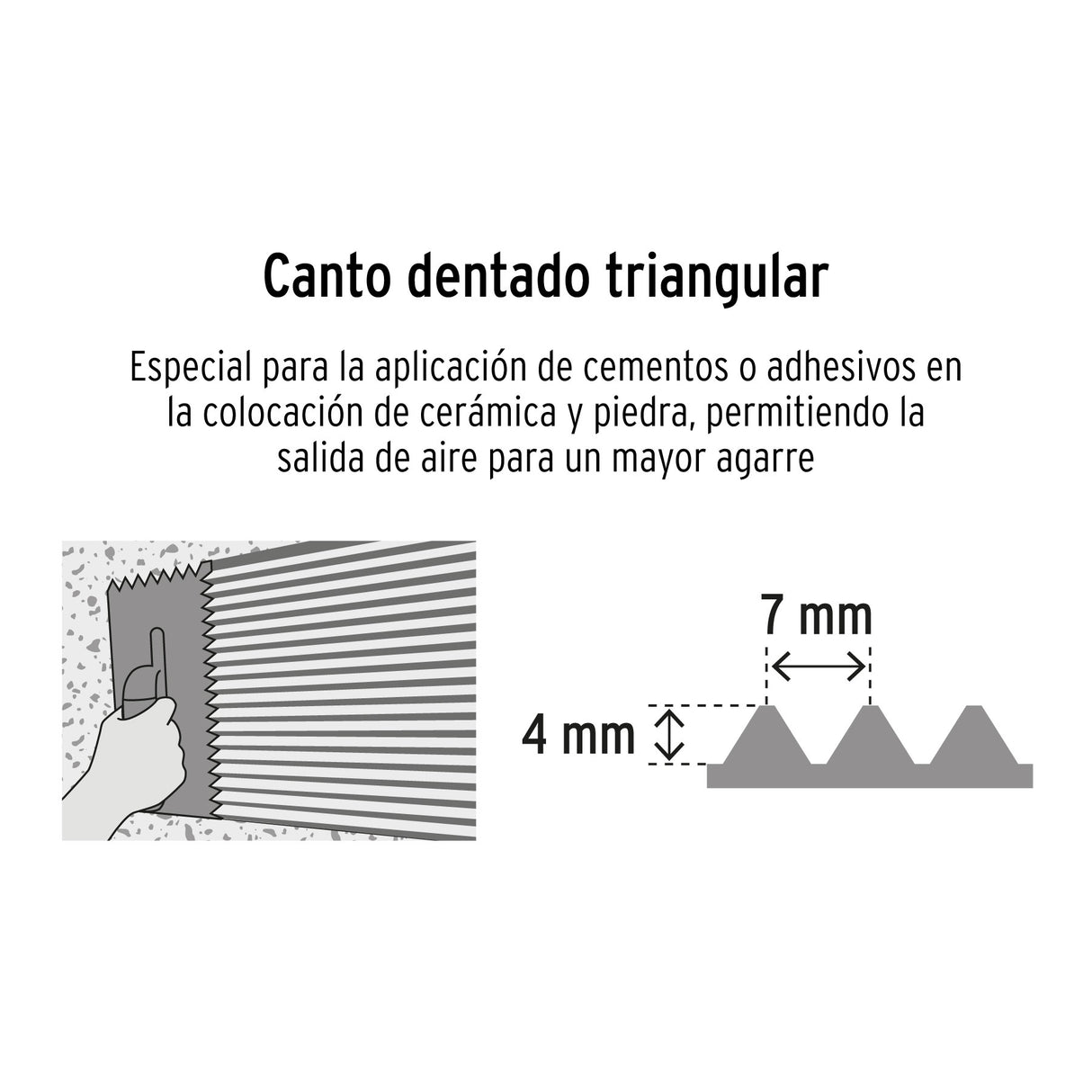Llana 11' Dentado Triangular, Tipo Español, Mango Madera