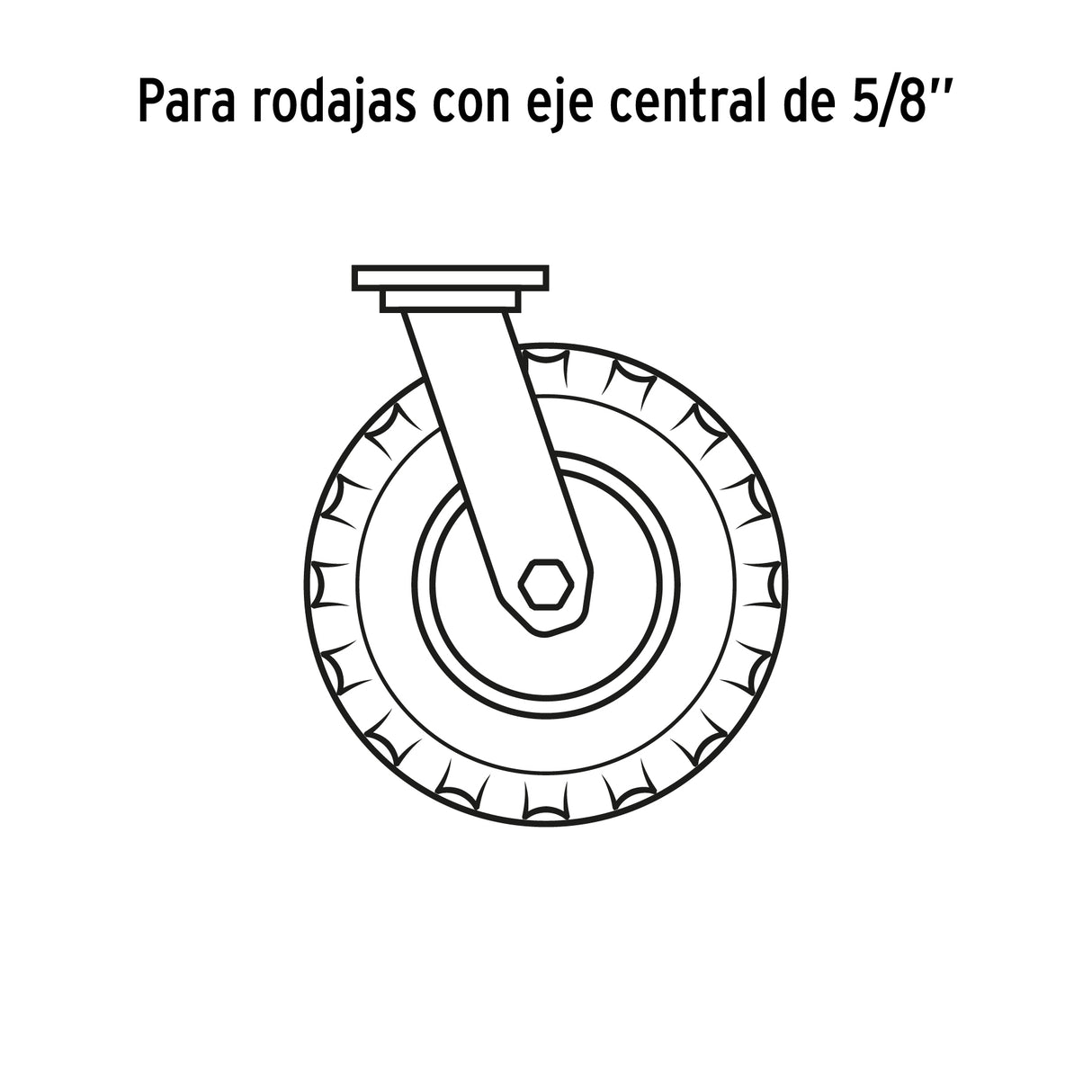Rueda Neumática 10' para Eje Central, Truper