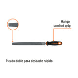Lima Plana Muza 10' con Mango Doble Inyección, Truper