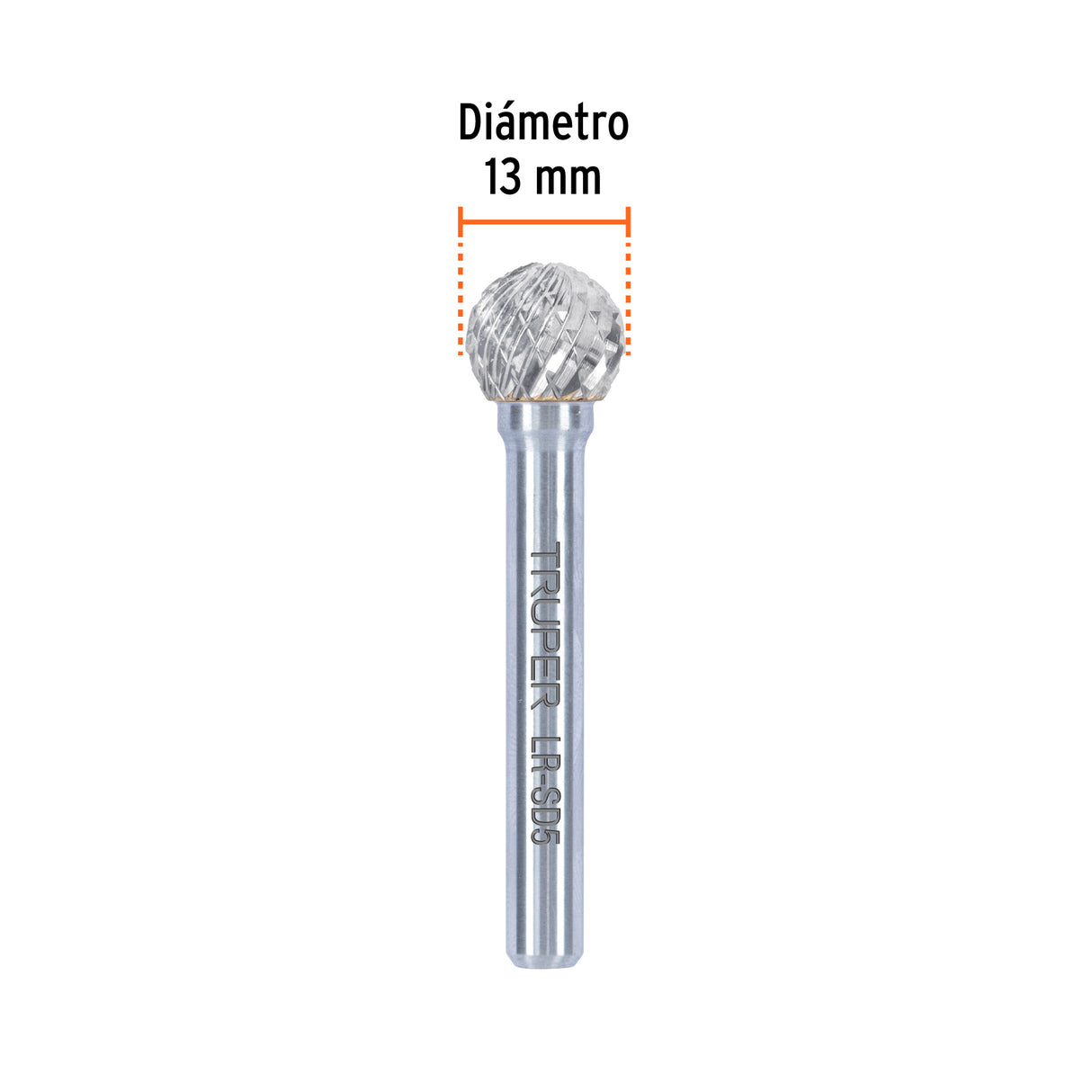 Lima Rotativa Punta Esférica, 13 mm, Truper