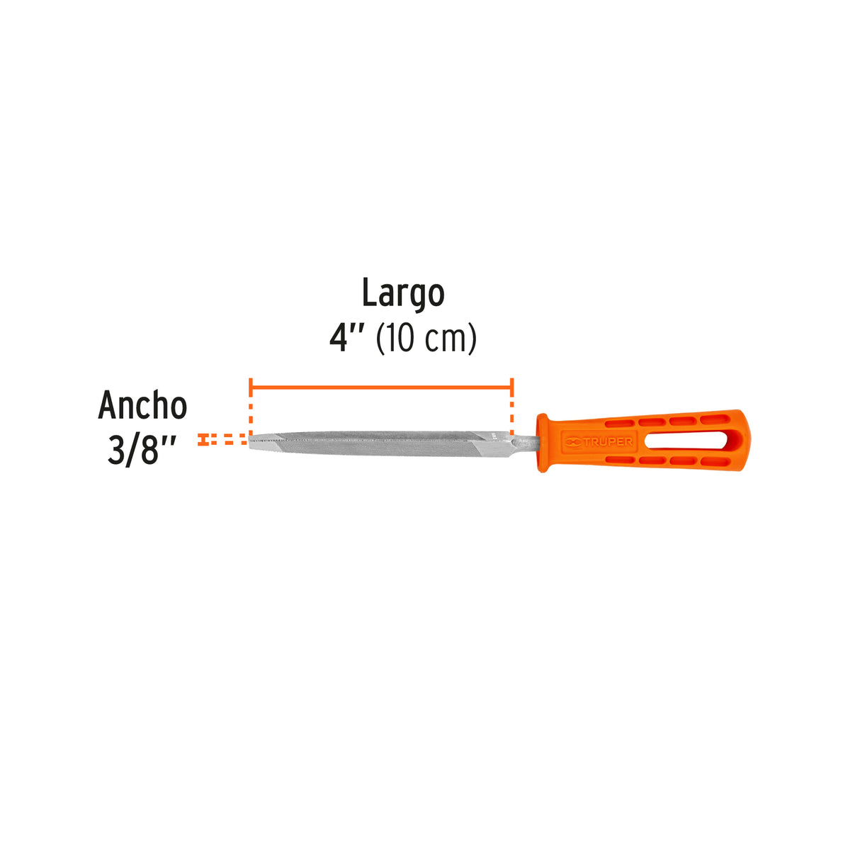 Lima Triángulo Pesado 4', 34 Dpp, con Mango, Truper