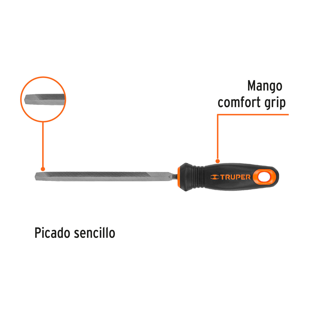 Lima Triángulo Pesado 6', 34 Dpp con Mango Doble Inyección