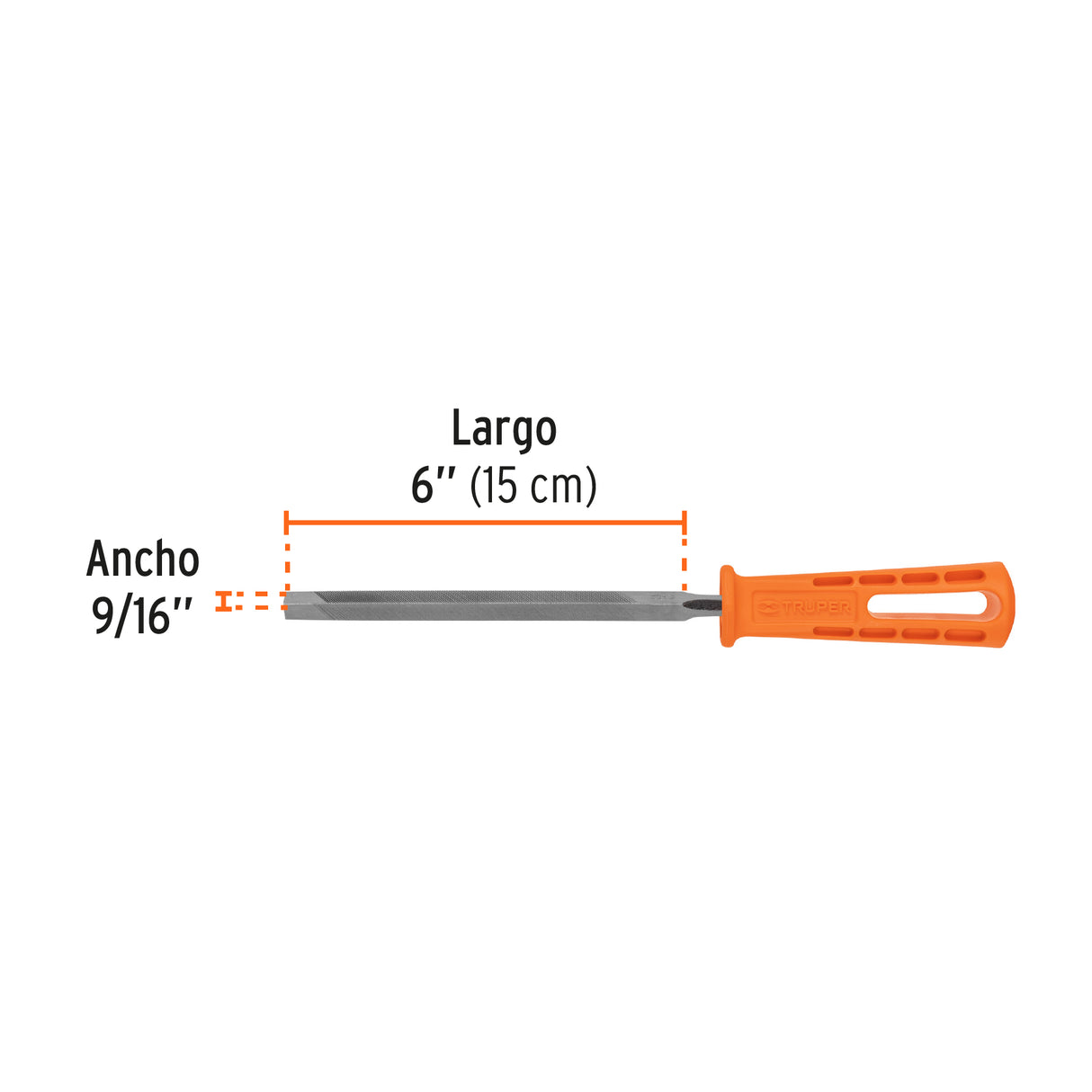 Lima Triangular 6' para Machete, 34 Dpp, con Mango, Truper