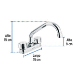 Mezcladora 4' para Lavabo, Tubular, Cartucho Cerámico
