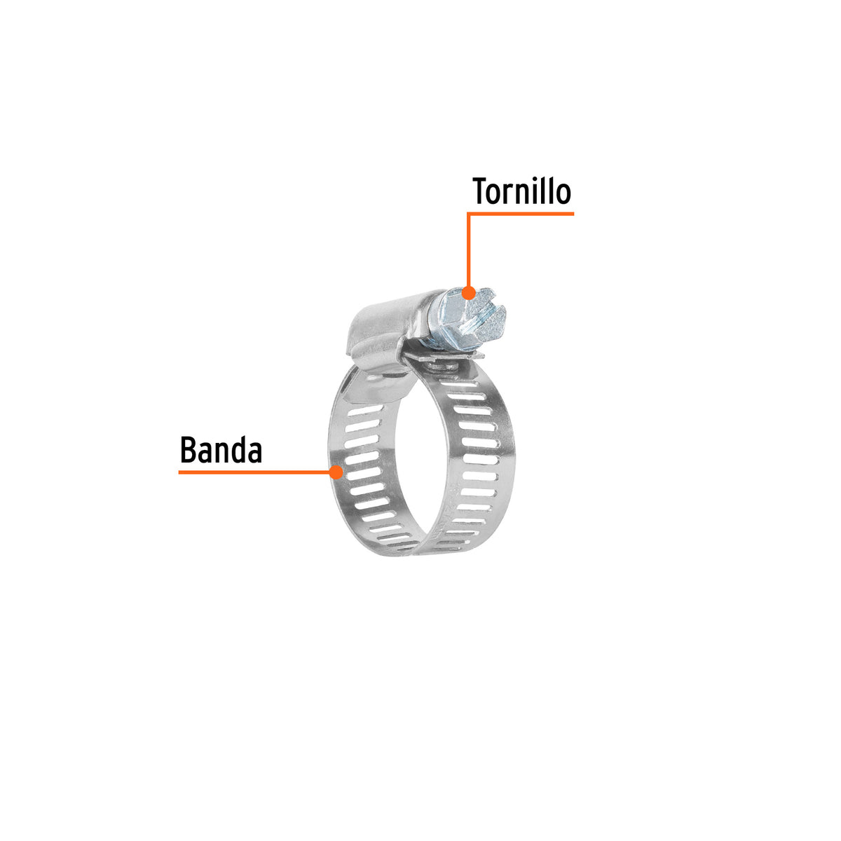 Bolsa C/2 Abrazaderas sin Fin # 10, 3/4 - 1-1/16', Truper