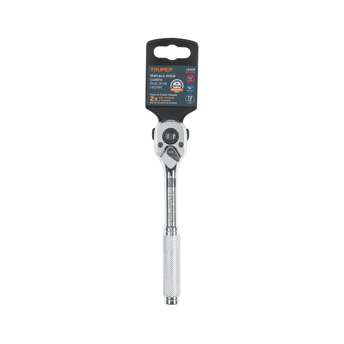 Matraca Doble Cuadros 1/4'y 3/8', Truper