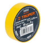 Cinta de Aislar de 9 m X 19 mm, Amarilla, Truper