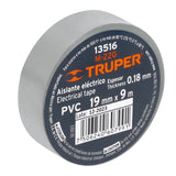 Cinta de Aislar de 9 m X 19 mm, Gris, Truper