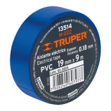 Cinta de Aislar de 9 m X 19 mm, Azul, Truper