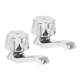 Juego 2 Llaves Individuales para Lavabo, Manerales Metálicos