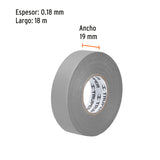 Cinta de Aislar de 18 m X 19 mm, Gris, Truper