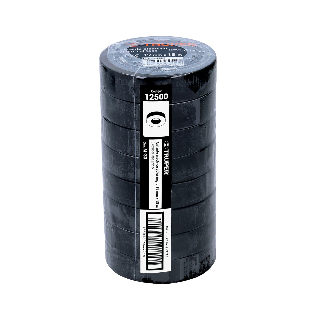 Cinta de Aislar de 18 m X 19 mm, Negra, Truper