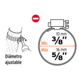 Bolsa C/4 Abrazaderas sin Fin # 4, 3/8 - 5/8', Truper