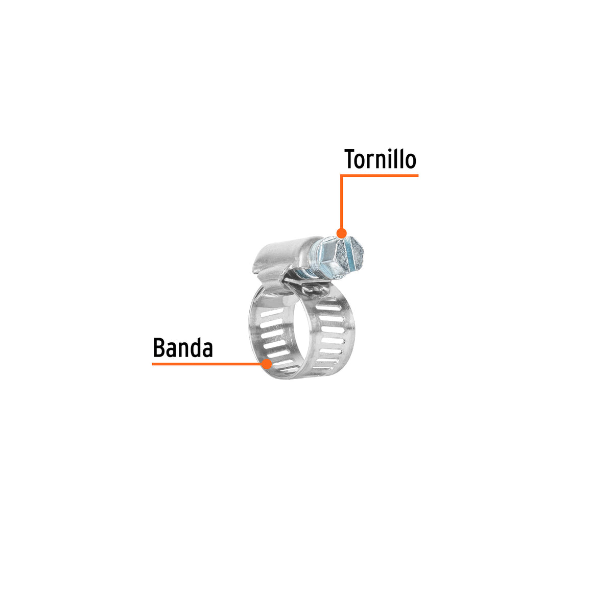 Bolsa C/4 Abrazaderas sin Fin # 4, 3/8 - 5/8', Truper
