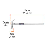 Martillo Cabeza Cónica 29 mm Uña Curva, Mango Tubular, Truper