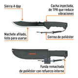 Machete Doble Filo 10', Cacha Inyectada, con Funda, Truper