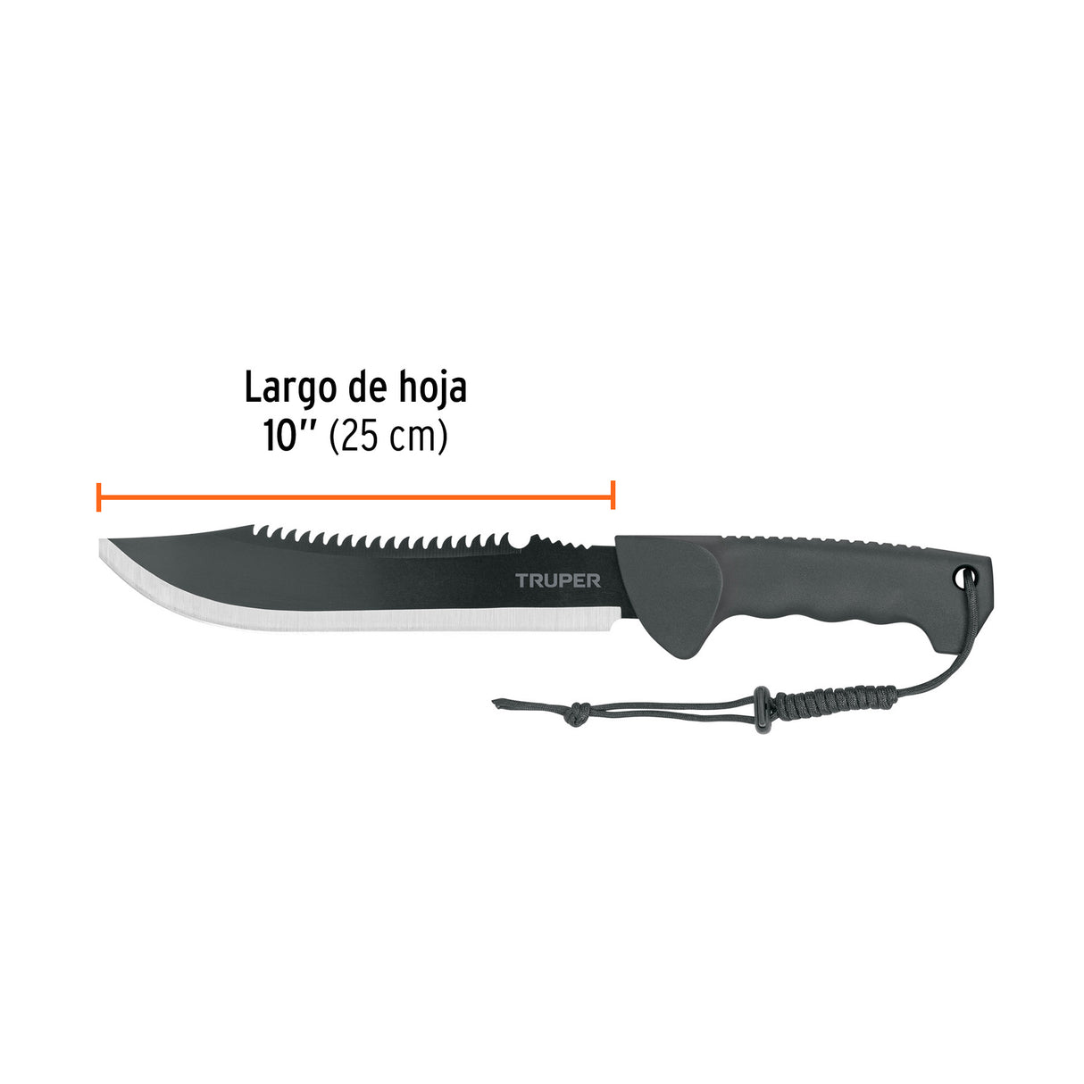 Machete Doble Filo 10', Cacha Inyectada, con Funda, Truper