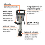 Martillo Demoledor Hex 20 kg, 55J, 1600 W, Truper Expert