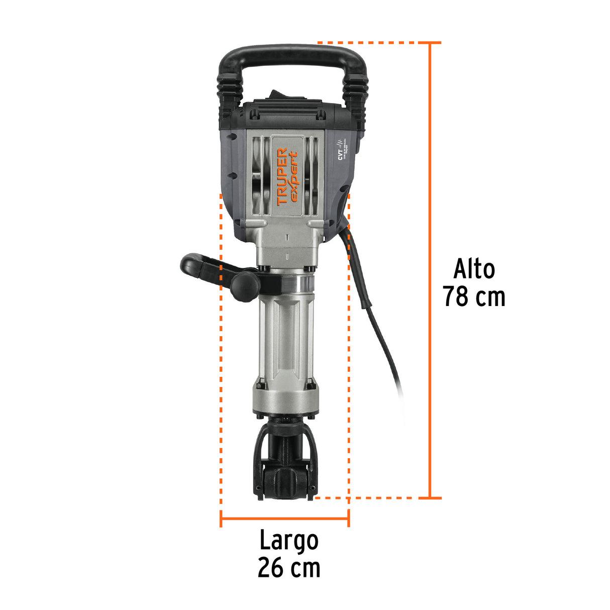 Martillo Demoledor Hex 20 kg, 55J, 1600 W, Truper Expert
