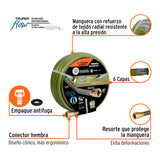 Manguera 5/8' Anti-torceduras 6 Capas 25M Conexiones D/Metal