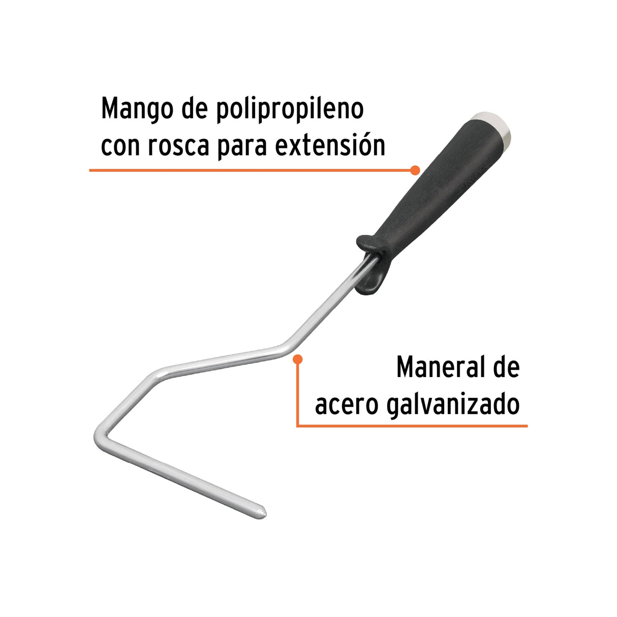 Maneral de 4' para Rodillo, Truper