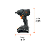 Destornillador de Impacto, 20 V, 2 Baterías 2 Ah, Max