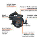 Sierra Circular 6-1/2', 20 V, S/Accesorios, Truper Max
