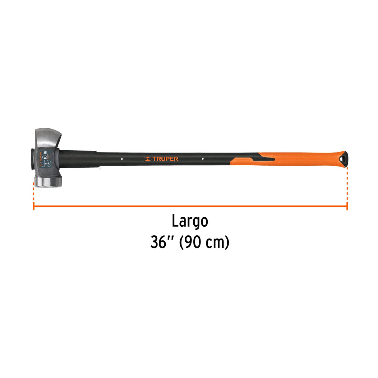 Marro Demoledor 10 lb, Mango Fibra de Vidrio 36', Truper