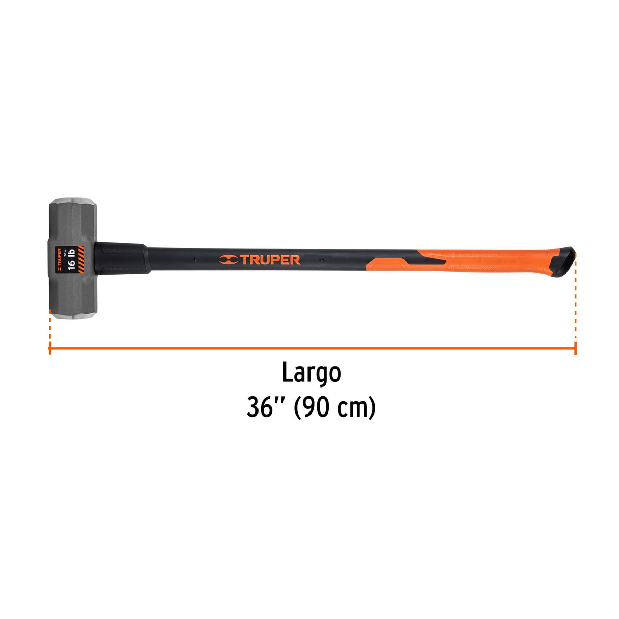 Marro Octagonal 16 lb, Mango Fibra de Vidrio 36', Truper
