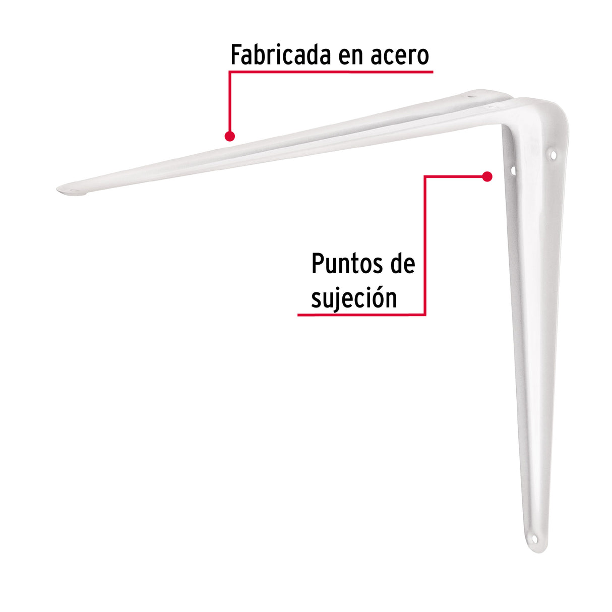 Ménsula de Acero Blanca 10 X 12', Fiero