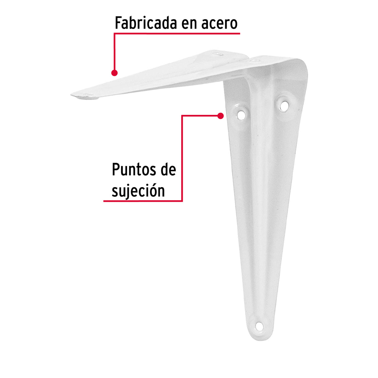 Ménsula de Acero Blanca 5 X 6', Fiero