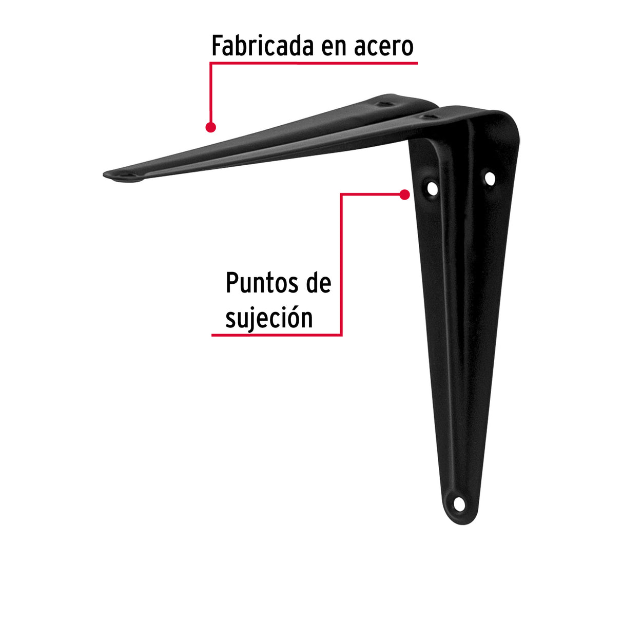 Ménsula de Acero Negra 5' X 6', Fiero