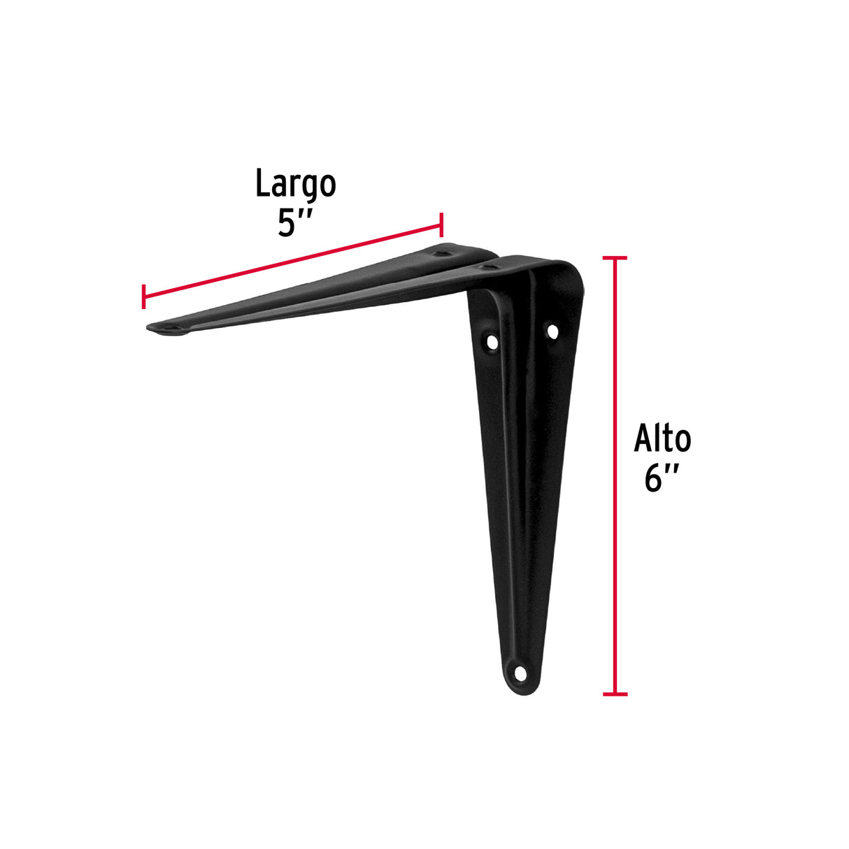 Ménsula de Acero Negra 5' X 6', Fiero