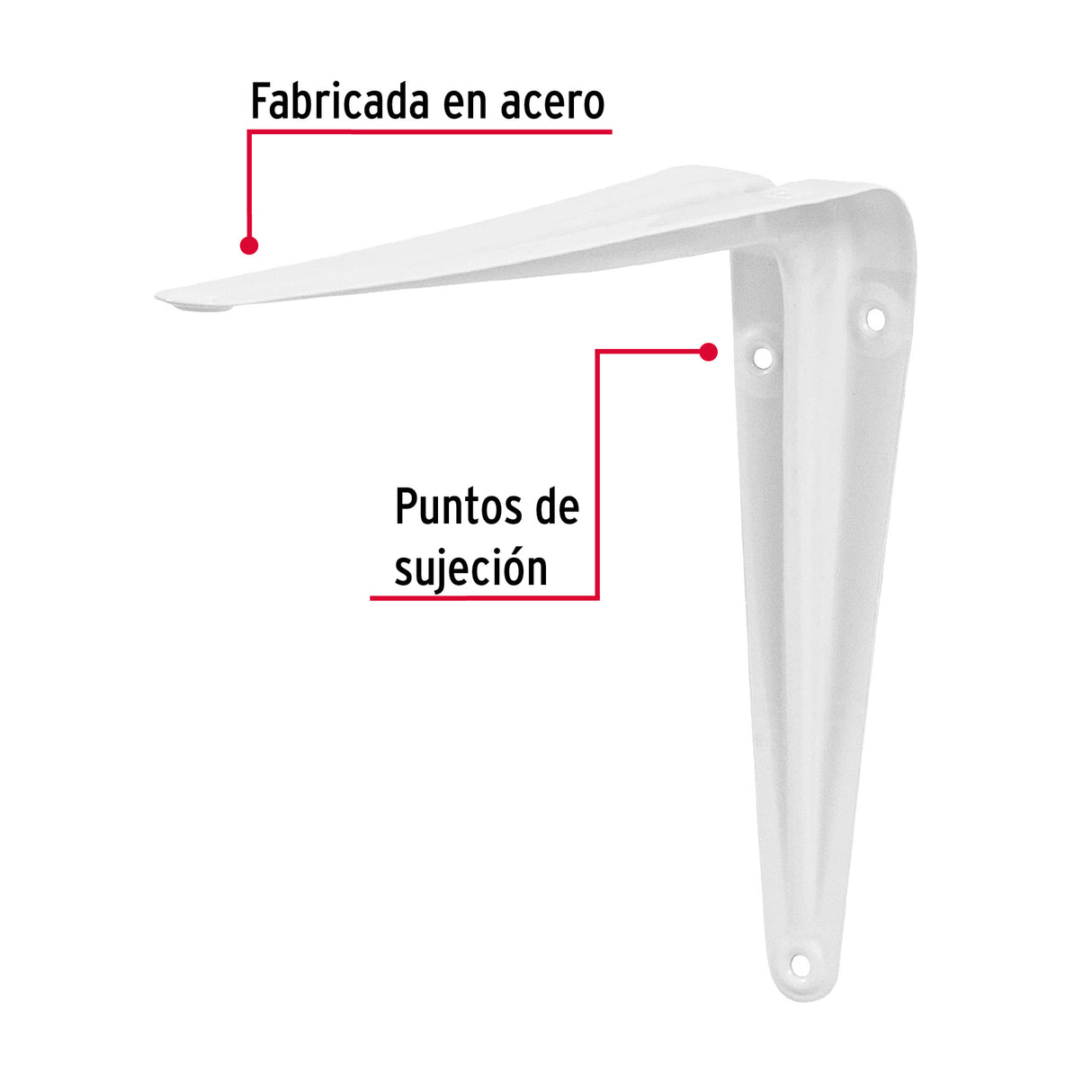 Ménsula de Acero Blanca 6 X 8', Fiero