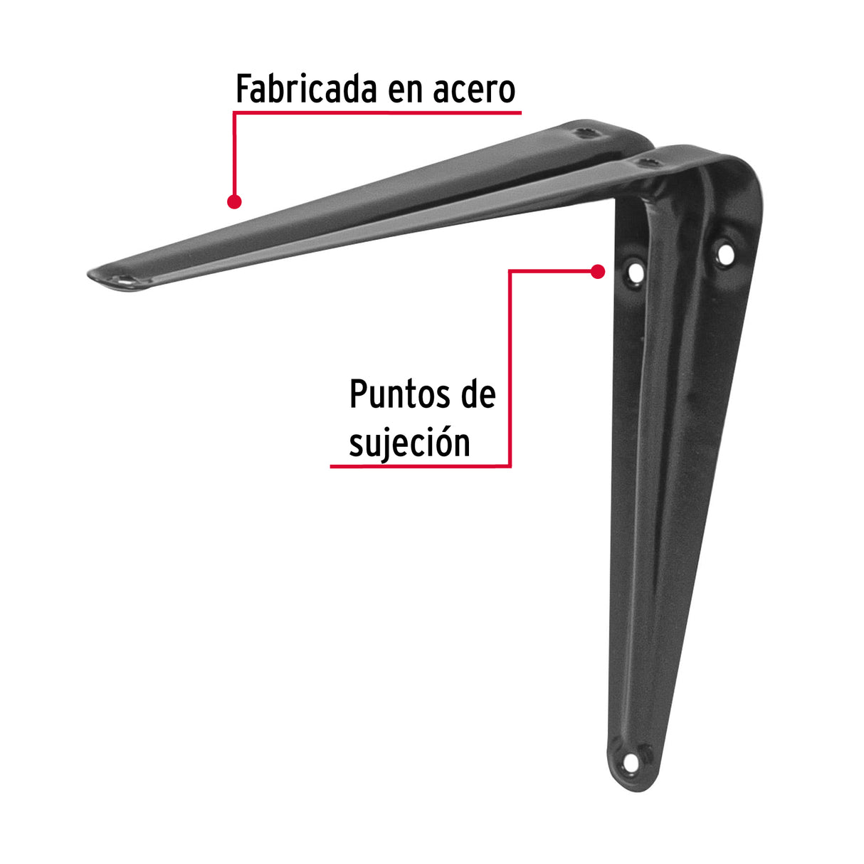 Ménsula de Acero Gris 6 X 8', Fiero