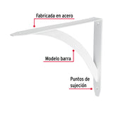 Ménsula Reforzada Blanca 8 X 10', Diseño Barra, Fiero