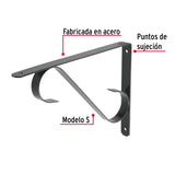 Ménsula Reforzada Negra 11 X 8', Diseño Colonial, Fiero