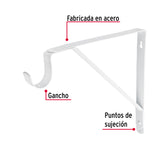 Ménsula Reforzada Blanca 11 X 12', con Gancho, Fiero