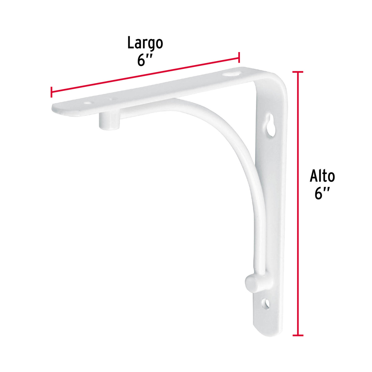 Ménsula Reforzada Blanca 6 X 6', Diseño Alambrón, Fiero