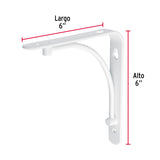 Ménsula Reforzada Blanca 6 X 6', Diseño Alambrón, Fiero