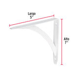 Ménsula Reforzada Blanca 5 X 7', Diseño Barra, Fiero