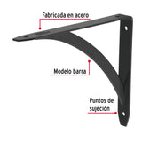 Ménsula Reforzada Negra 5 X 7', Diseño Barra, Fiero