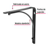 Ménsula Reforzada Negra 8 X 8', Diseño Alambrón, Fiero