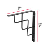 Ménsula Reforzada Negra 8 X 8', Diseño Escalera, Fiero