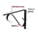 Ménsula Reforzada Negra 8 X 6', Diseño Colonial, Fiero