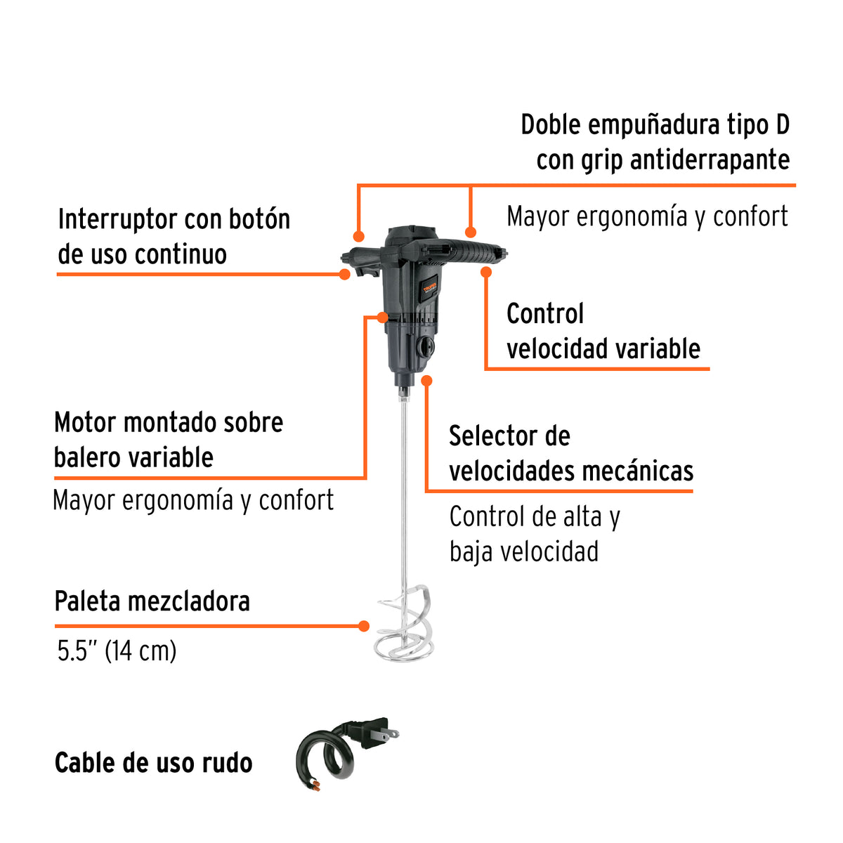 Mezcladora Eléctrica 1500 W, Truper Industrial