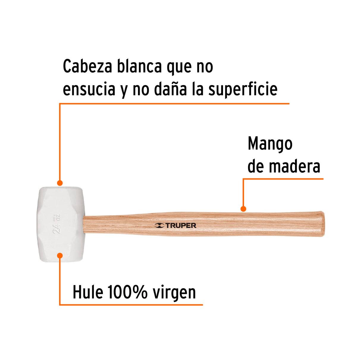 Mazo de Hule 24 Oz, Truper