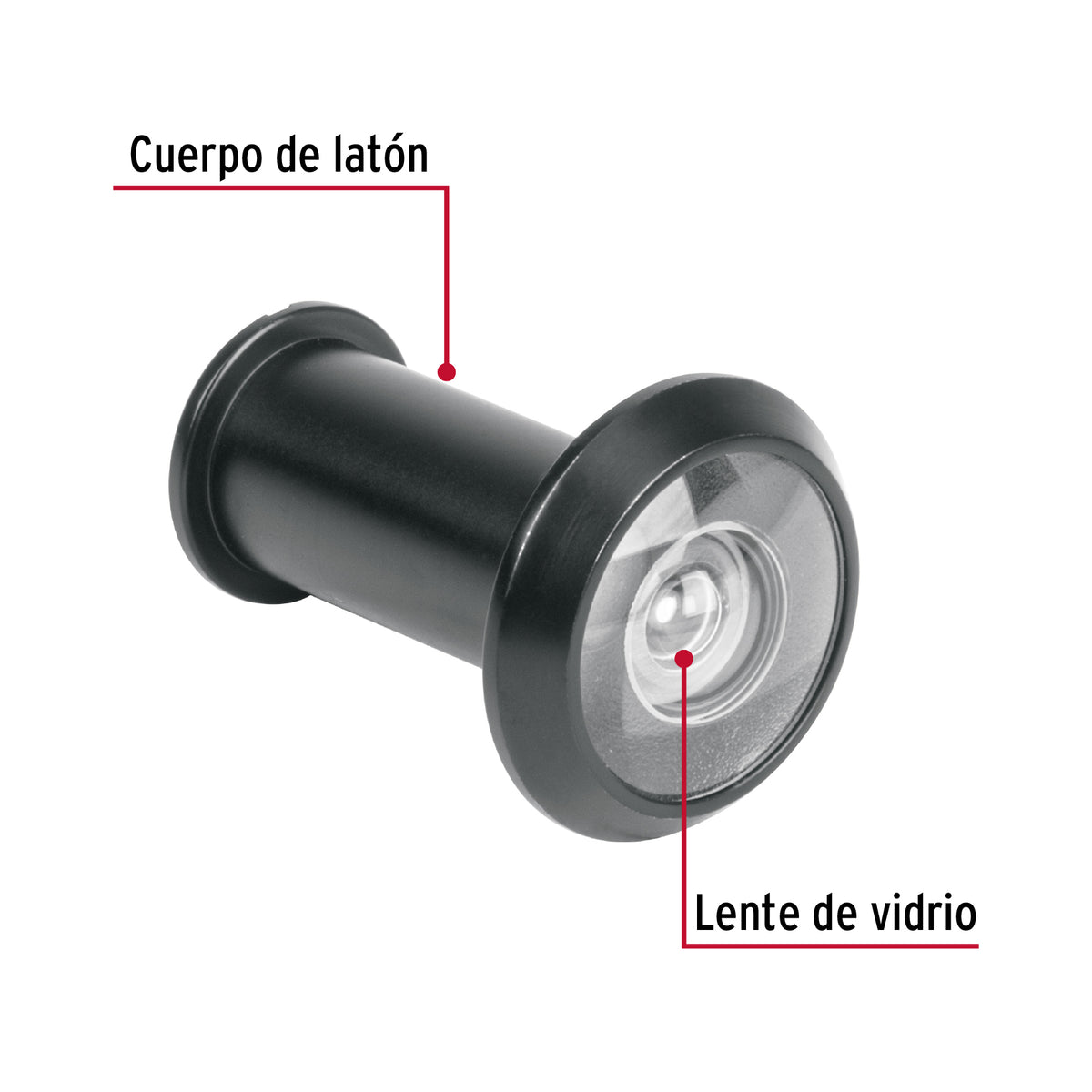 Mirilla Seguridad Acabado Negro, Hermex