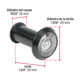 Mirilla Seguridad Acabado Negro, Hermex